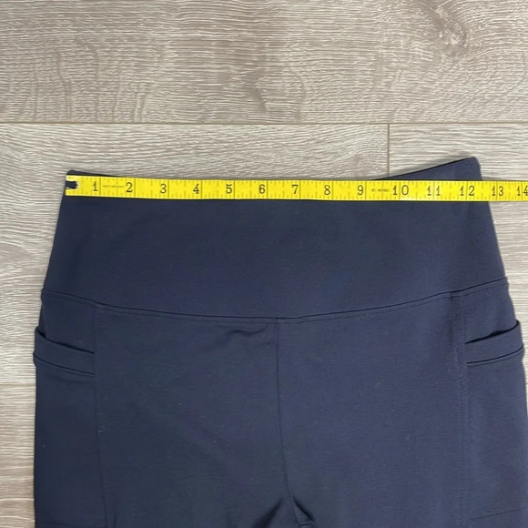 T by Talbots High Waist Legging Navy Blue Slash Pockets SP - Picture 9 of 15